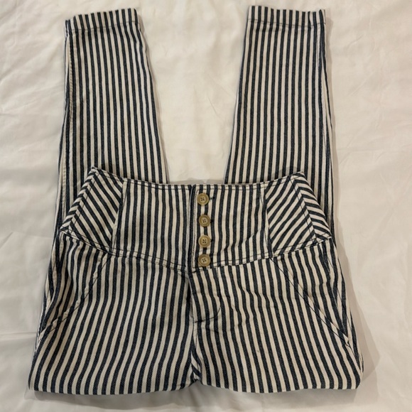 Free People Pants - Free People Frankie High Waist Stripe Straight Pants Regular Size 2